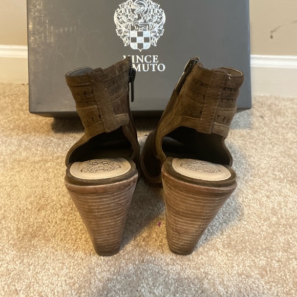 Vince Camuto VC-Koral Valleywood True Suede Open Toe Heeled Bootie NO BOX - Picture 4 of 7